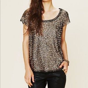 Free people gold sequin top
